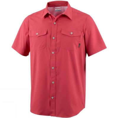 Camisa Columbia Utilizer II Solid Manga Corta Hombre - Rojas - Chile DCZ842765